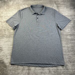 Lululemon Polo Shirt Extra Large Blue Striped Performance Career Top